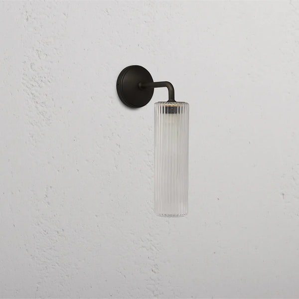 Claremont Small Wall Light Fluted Glass — in situ