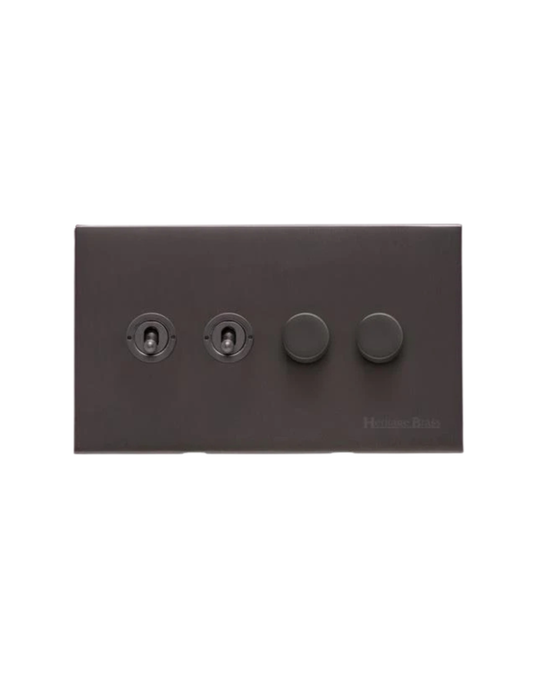 4 Gang Mixed Toggle TED Dimmer Switch / Winchester — in situ