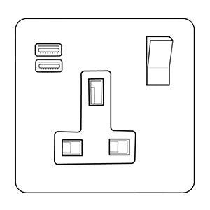 1 Gang 13A Socket with USB-A+C / Winchester