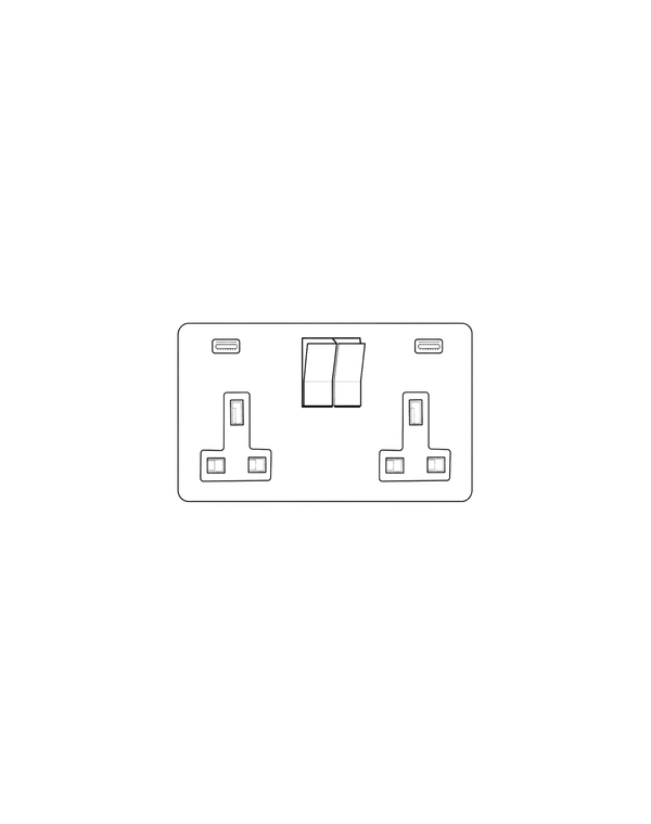 2 Gang 13A Socket with USB-C+C / Winchester