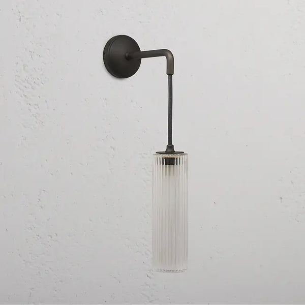 Claremont Small Hanging Wall Light Fluted Glass — in situ
