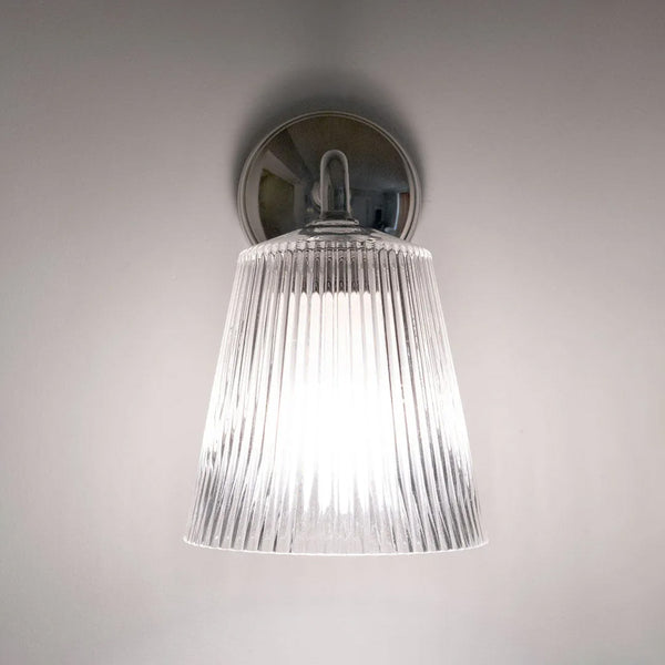 Richmond Small Wall Light Fluted Glass — in situ