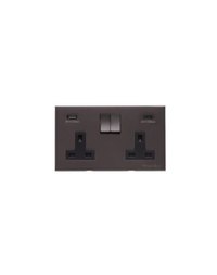 2 Gang 13A Socket with USB-A+C / Winchester