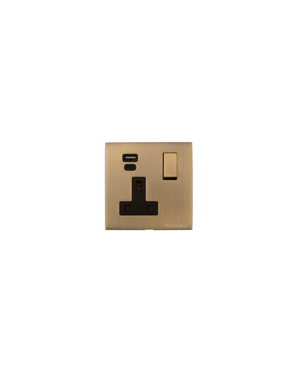 1 Gang 13A Socket with USB-A+C / Winchester