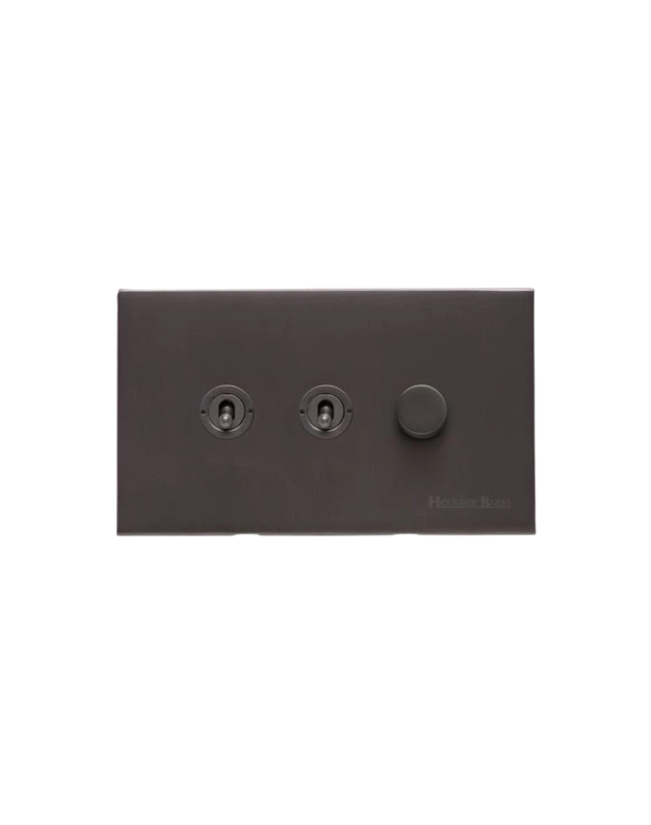 3 Gang Mixed Toggle TED Dimmer Switch / Winchester — in situ