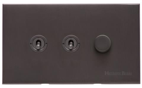 3 Gang Mixed Toggle TED Dimmer Switch / Winchester