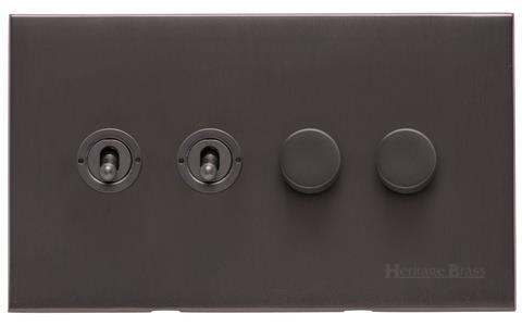 4 Gang Mixed Toggle TED Dimmer Switch / Winchester