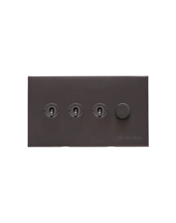 4 Gang Mixed Toggle TED Dimmer Switch / Winchester — in situ