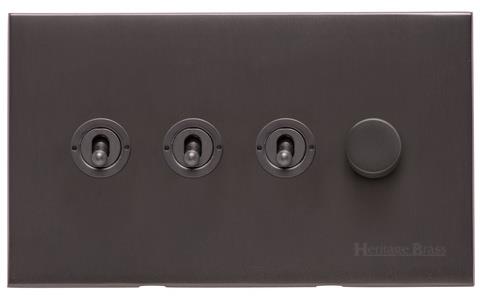 4 Gang Mixed Toggle TED Dimmer Switch / Winchester