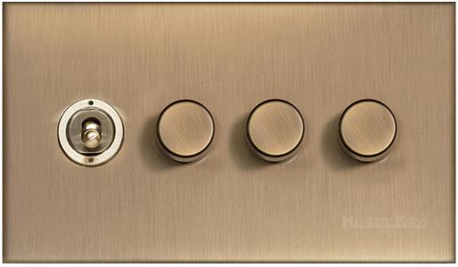 4 Gang Mixed Toggle TED Dimmer Switch / Winchester