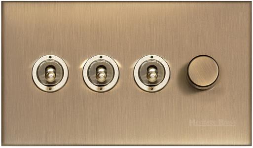 4 Gang Mixed Toggle TED Dimmer Switch / Winchester